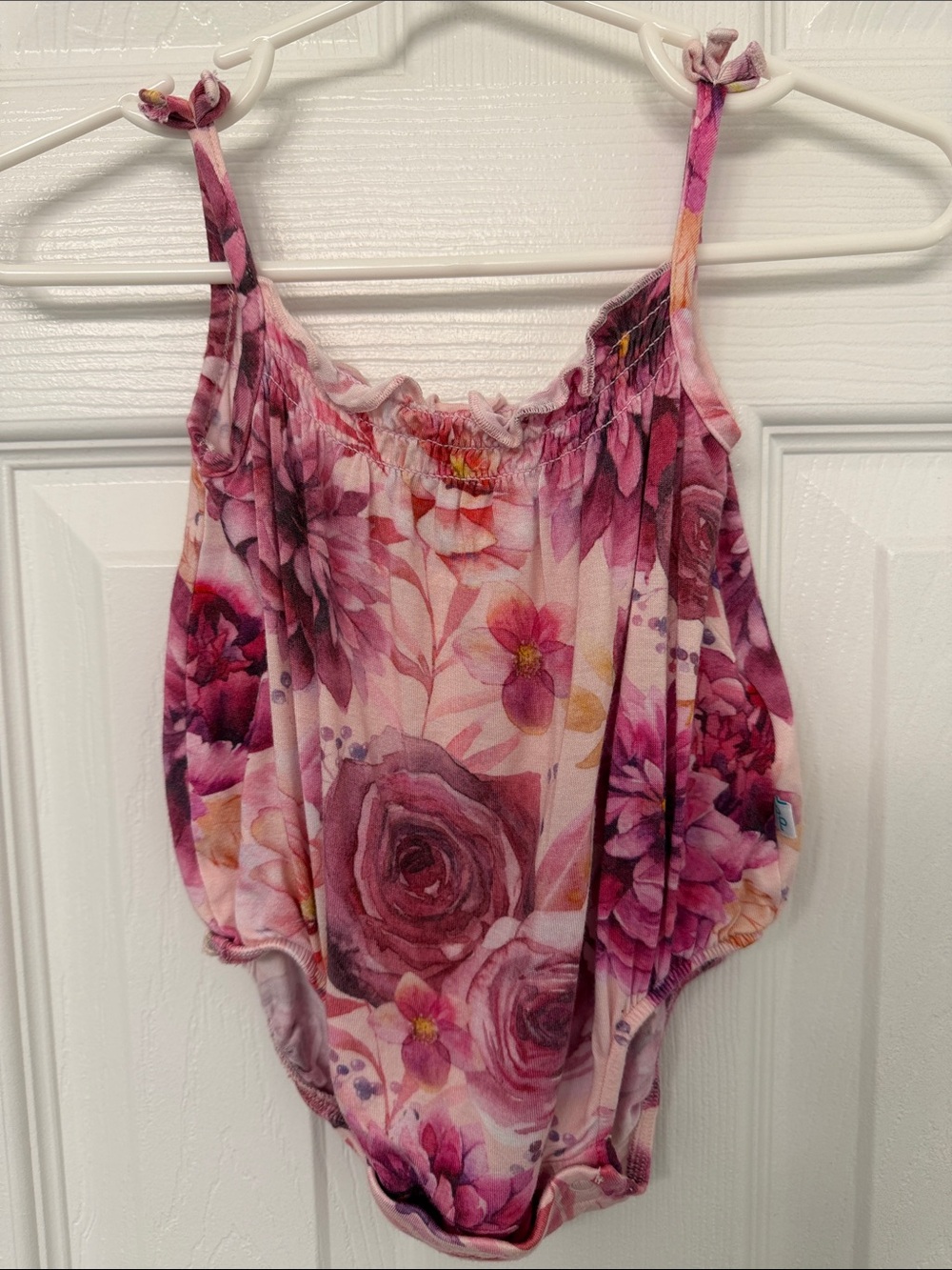 Posh Peanut Pink Floral Sleeveless Baby One-Piece Romper